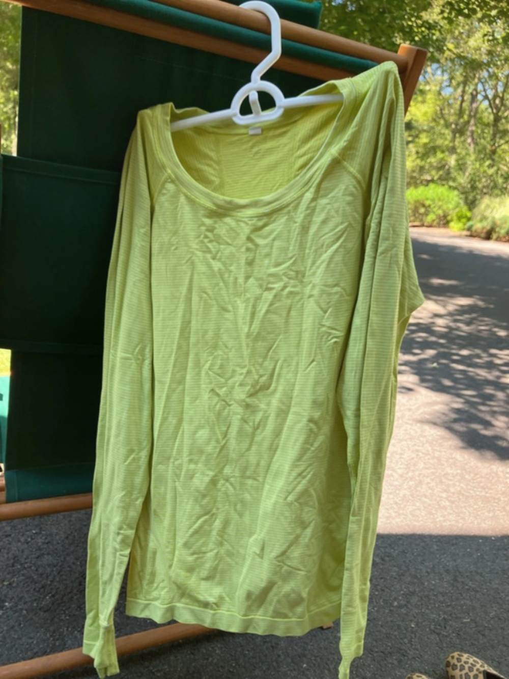 Athleta Lightweight Long-Sleeve Scoop Neck Top in Lime Green